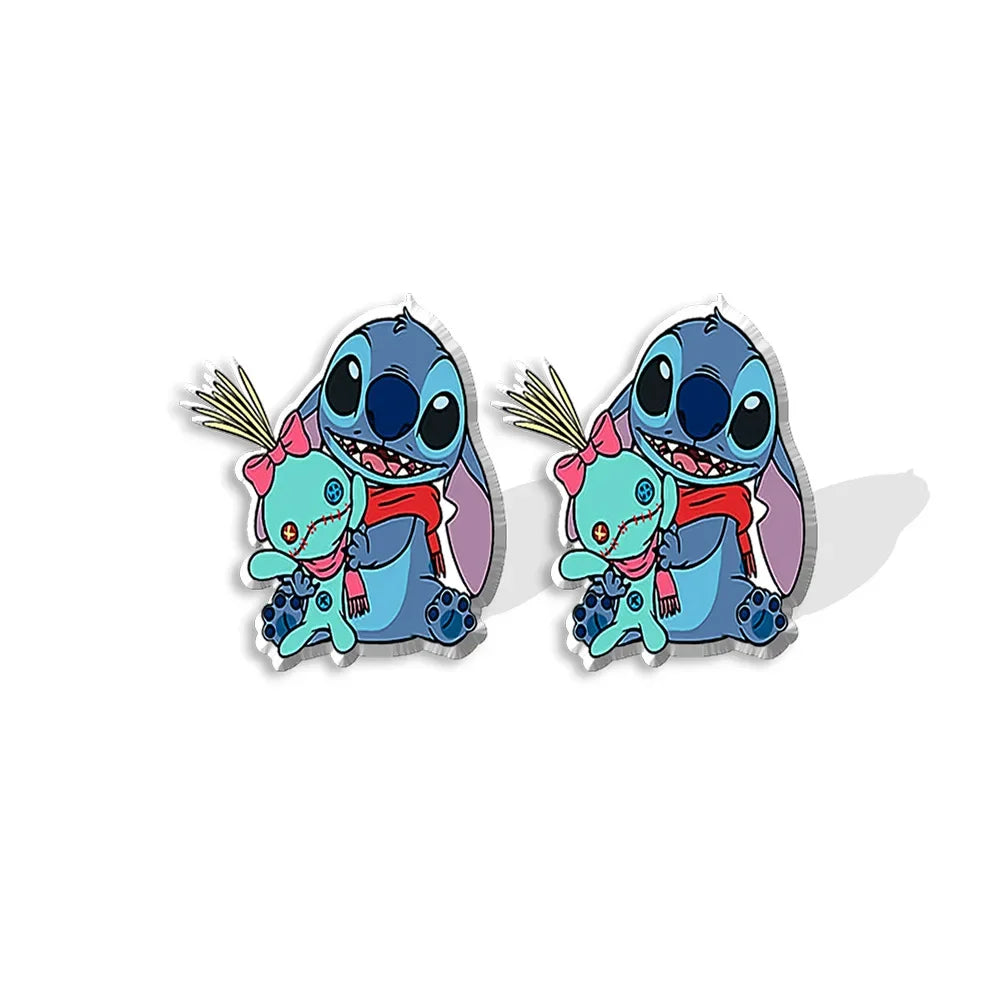 Disney Lilo & Stitch Cartoon Stud Earrings for Girls - Perfect for Cosplay, Gifts, and Everyday Fashion Accessories