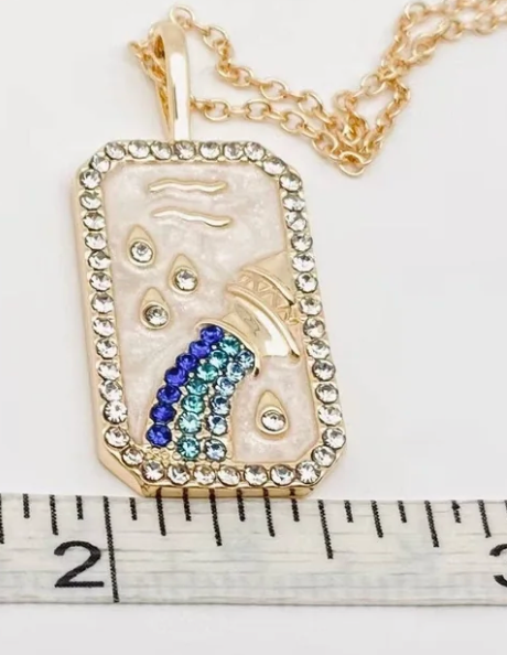 Capricorn Zodiac Sign Tarot Card Pendant Necklace - Perfect for Astrology Lovers & Spiritual Jewelry Gifts