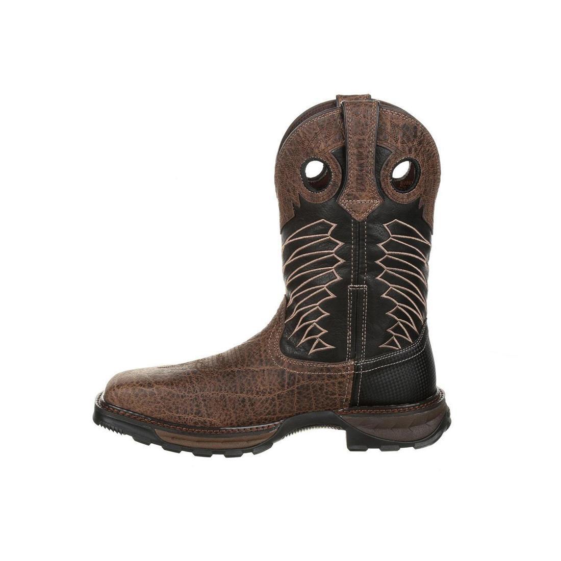 Maverick XP Steel Toe Waterproof Western Work Boots for Men - Dark Brown & Black - Durable Safety Boots for Construction, Ranch Work & Outdoor Jobs