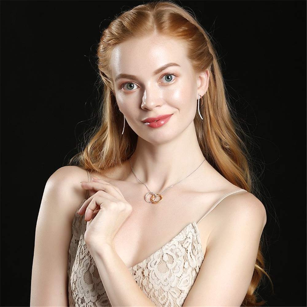 Jeulia Be Together Loops Necklace - Sterling Silver Couple Promise Necklace for Women, Romantic Anniversary & Engagement Gift with Jewelry Box (Perfect for Valentine's Day, Weddings & Special Occasions)