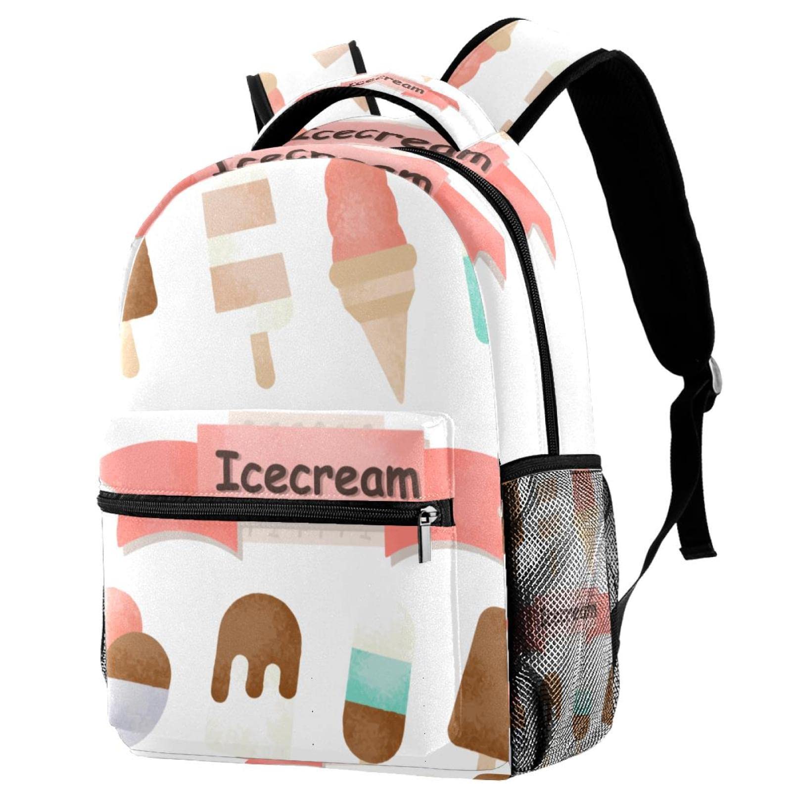 Stylish Ice Cream Print Backpack for Students - Lightweight Shoulder Bag for Travel, College & School - Trendy Tote Backpack for Women & Teens | Perfect for Daily Commute, Campus Life & Weekend Getaways