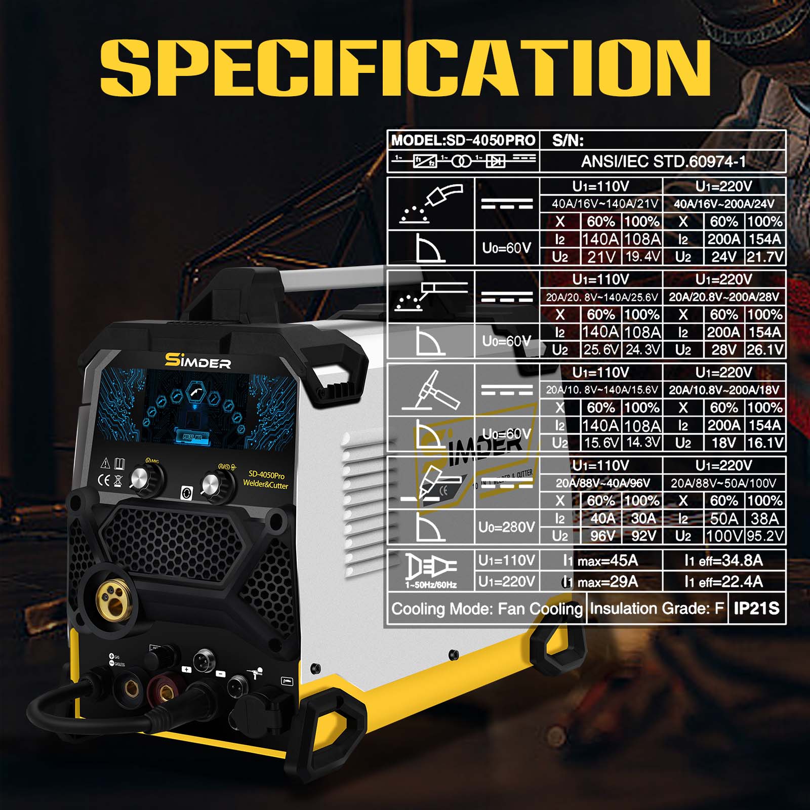 SSimder Upgraded SD 4050Pro (2024) 10-in-1 Aluminum Welder & Cutter Kit - Professional Metal Fabrication for DIY, Automotive Repair & Home Improvement Projects
