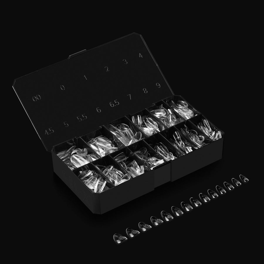 Apres Gel X Tips 2.0 Sculpted Round Short Nail Extensions - 600 Pcs Kit for Professional & DIY Manicures - Perfect for Home, Salon & Nail Art Designs