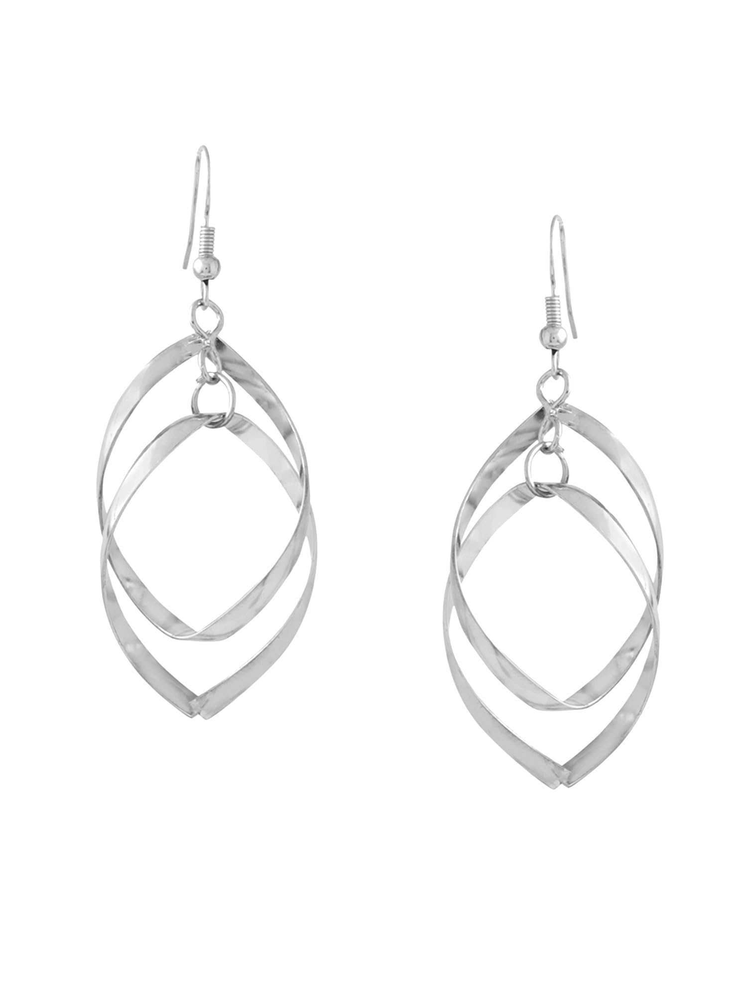 Yellow Chime Dangle Earrings for Women - Silver Leaf-Shaped Long Dangler Earrings | Fashion Jewelry Gift for Girls, Wife (Birthday, Anniversary) | Perfect for Parties, Weddings & Everyday Wear