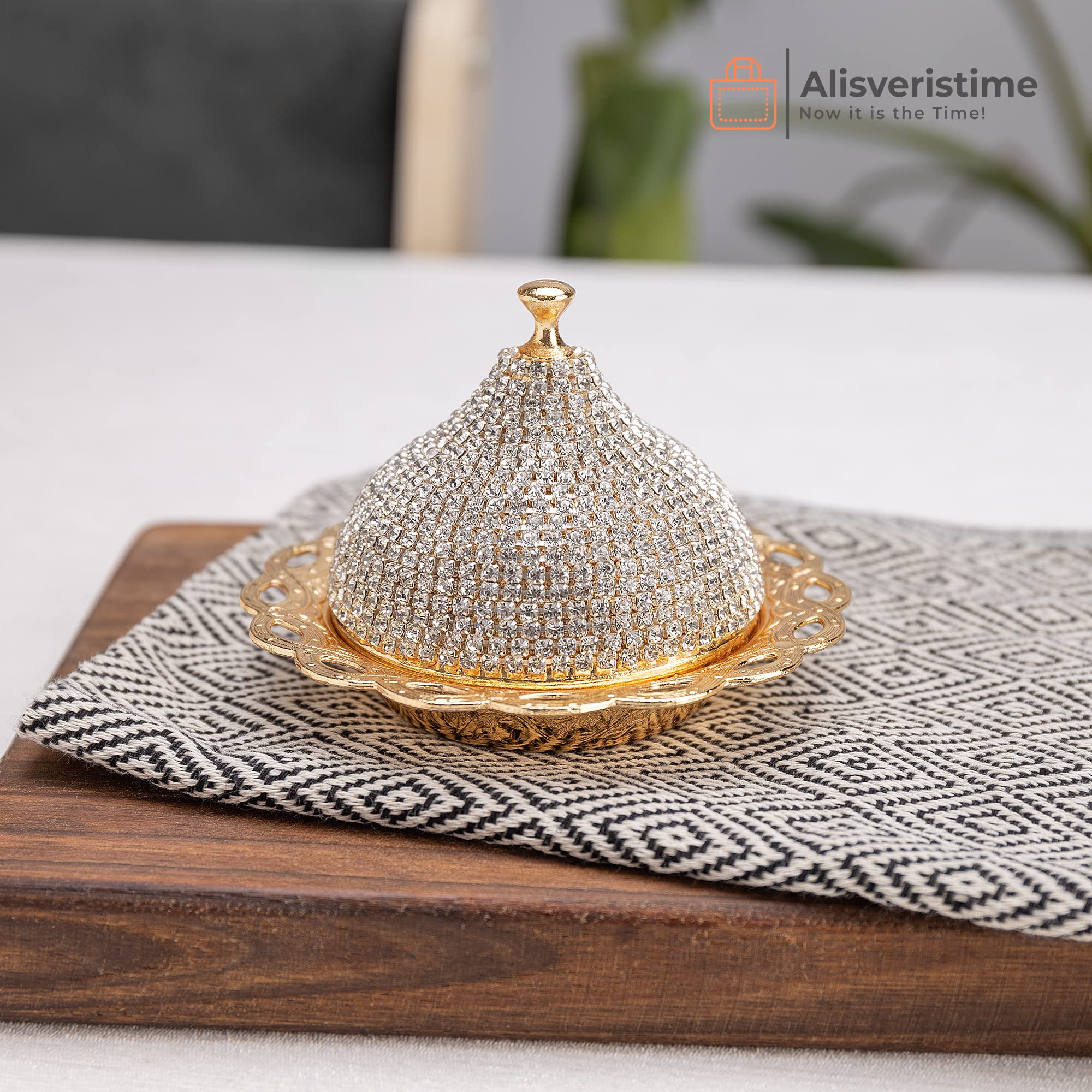 Premium Ottoman Turkish Greek Arabic Espresso Coffee Cup Set with Saucer & Lid - Crystal Glassware (2-Piece, Gold) - Perfect for Turkish Coffee, Espresso & Tea at Home or Cafe