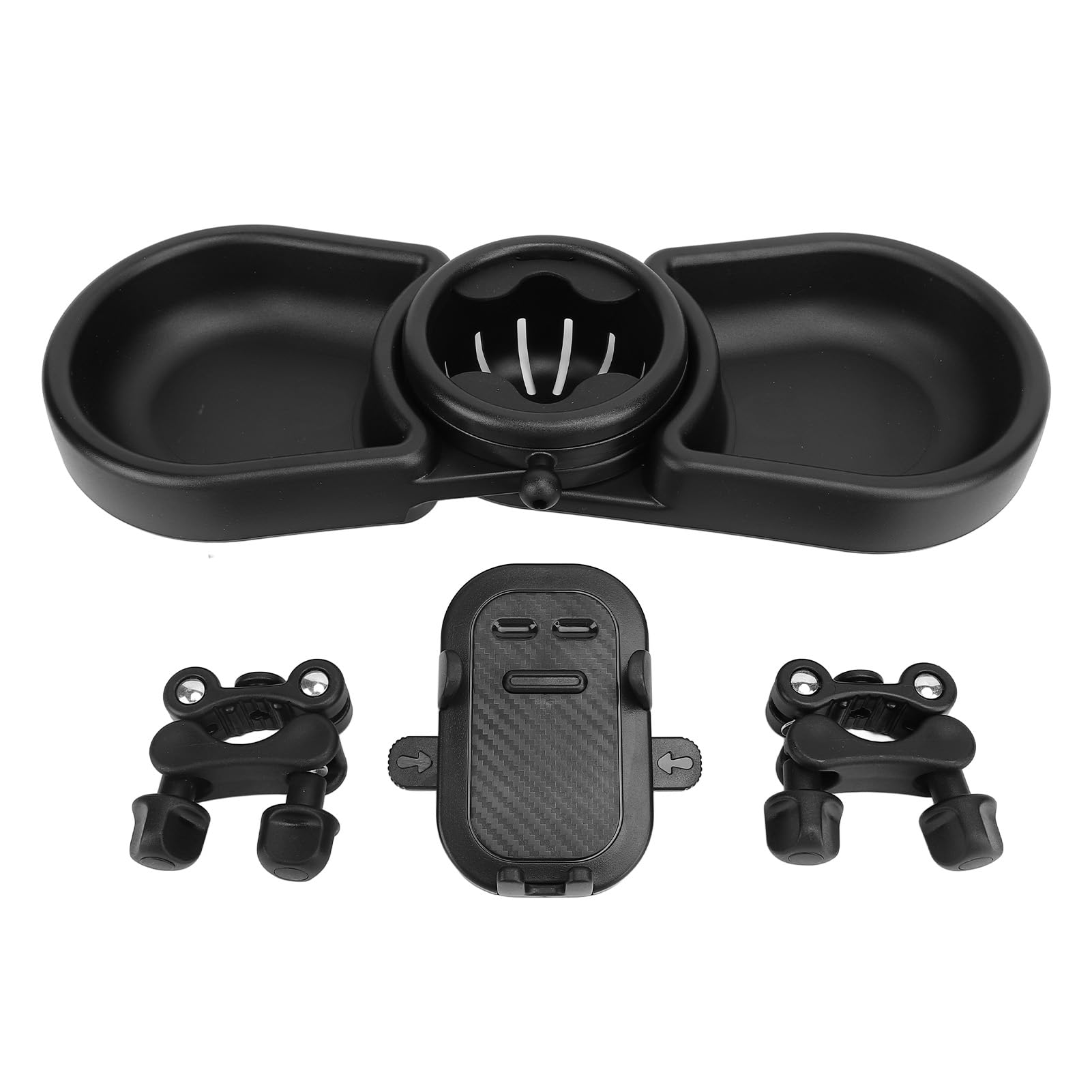 BTSEURY Adjustable Height Spill-Proof Stroller Cup Holder & Snack Tray - Dual Slot Portable Stroller Accessory for Baby Bottles, Snacks & Drinks - Perfect for Indoor, Outdoor, Park, Shopping & Travel Use