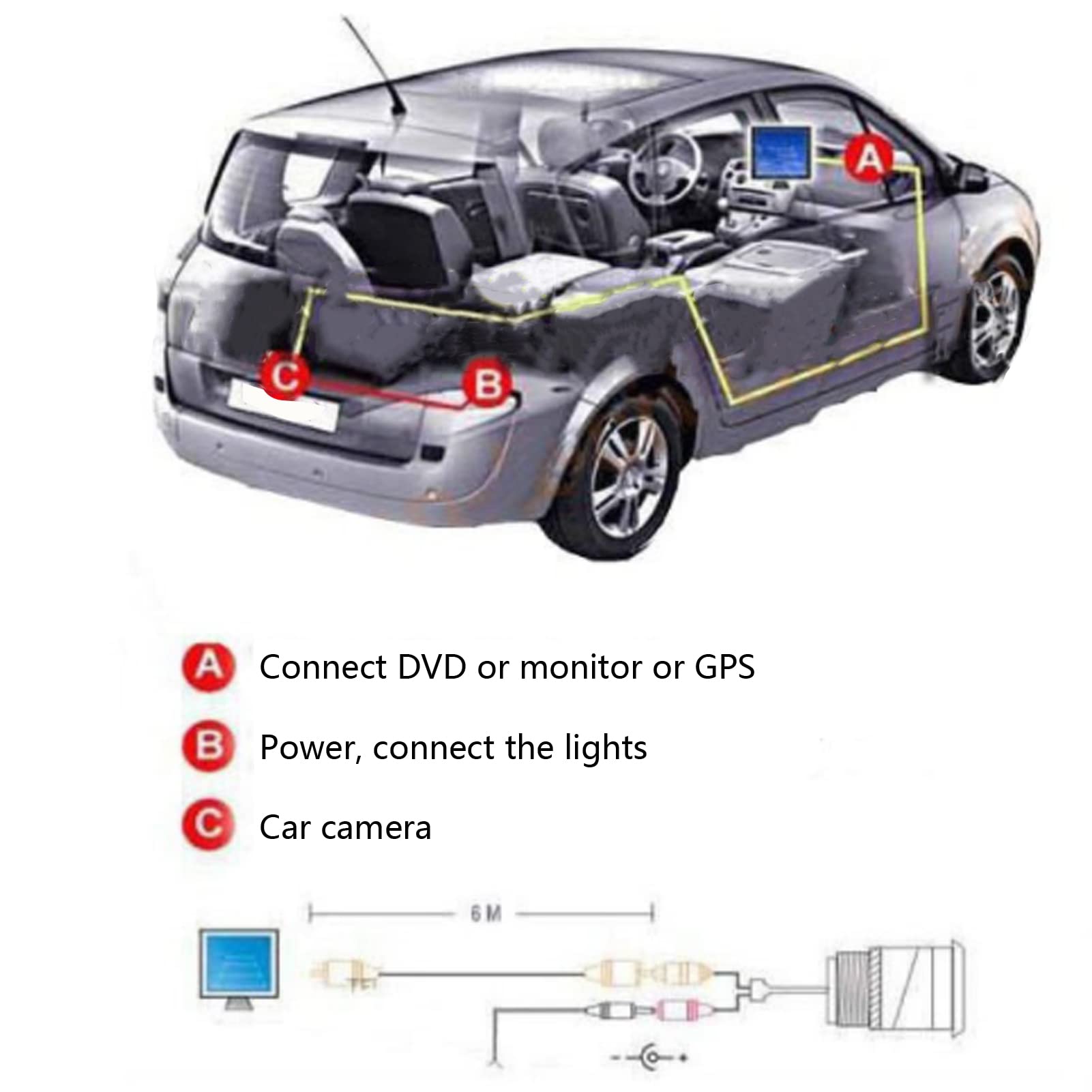 170° Wide Angle IP67 Waterproof Car Backup Camera, CCD Rear View Camera Replacement for Mazda 3 Axela 2013-2019 - Perfect for Night Driving & Parking Assistance