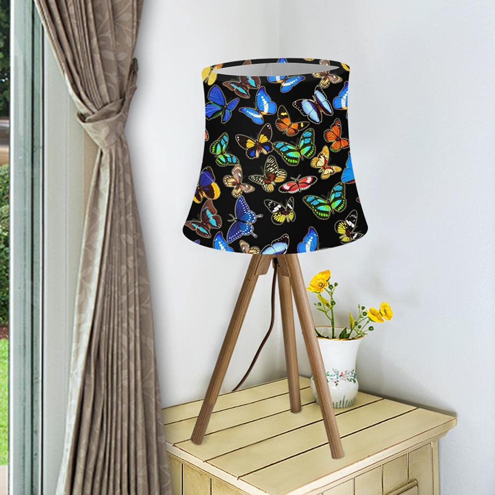 Colorful Butterfly Fabric Lampshade Cover - Elastic Animal Style Lamp Shade for Table, Wall & Floor Lamps - Home Decor Lighting Accessory (CC3284HS-L) - Perfect for Nursery, Bedroom & Boho Chic Living Room Decor