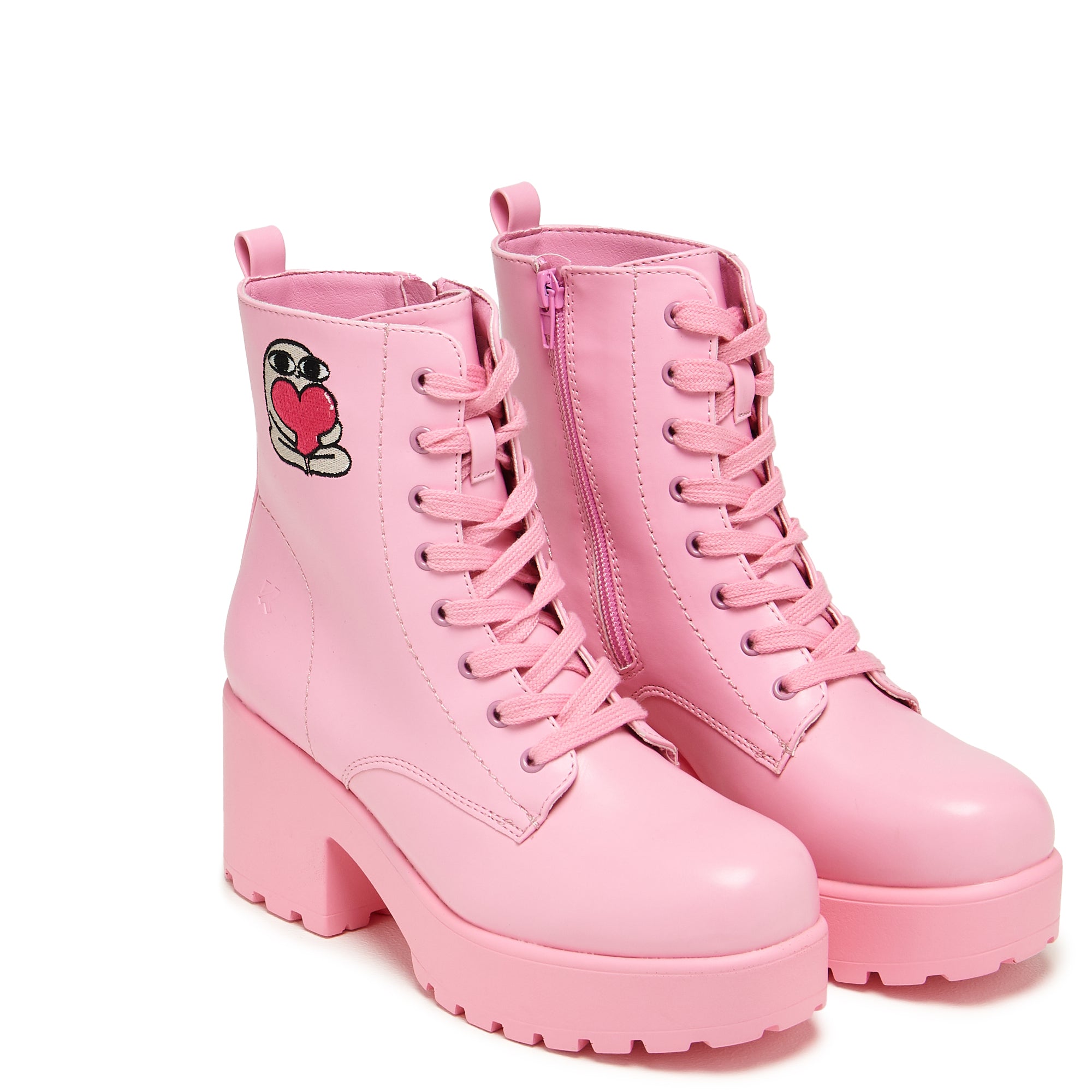Love Urself Ketnipz Women's Lace Up Ankle Boots in Pink - Stylish Casual Shoes for Everyday Wear, Date Nights & Street Fashion