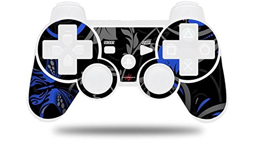 Sony PS3 Controller Skin - Twisted Garden Gray Blue for Gaming & Protection