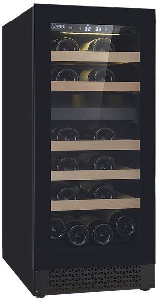 Cavavin V 024WDZFG Vinoa Collection 15-Bottle Black Wine Cooler - Compact Freestanding Wine Fridge for Home, Office, or Restaurant Use