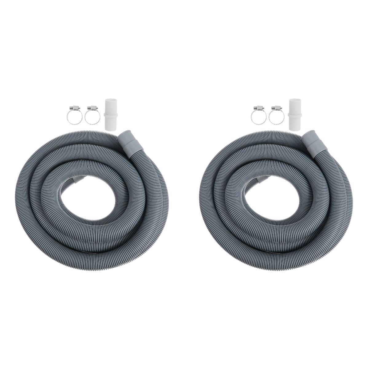 SOLUSTRE 2-Pack 13ft Washing Machine Drain Hose Extension - Heavy Duty Flexible Washer Water Drain Pipe for Laundry Room & RV Use
