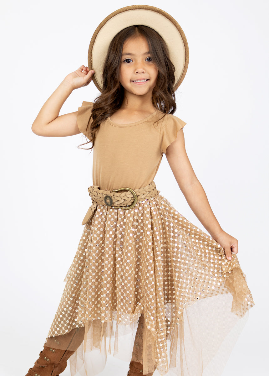 Elegant Light Tan Tina Dress for Women | Flowy Summer Dress for Casual Outings & Beach Vacations