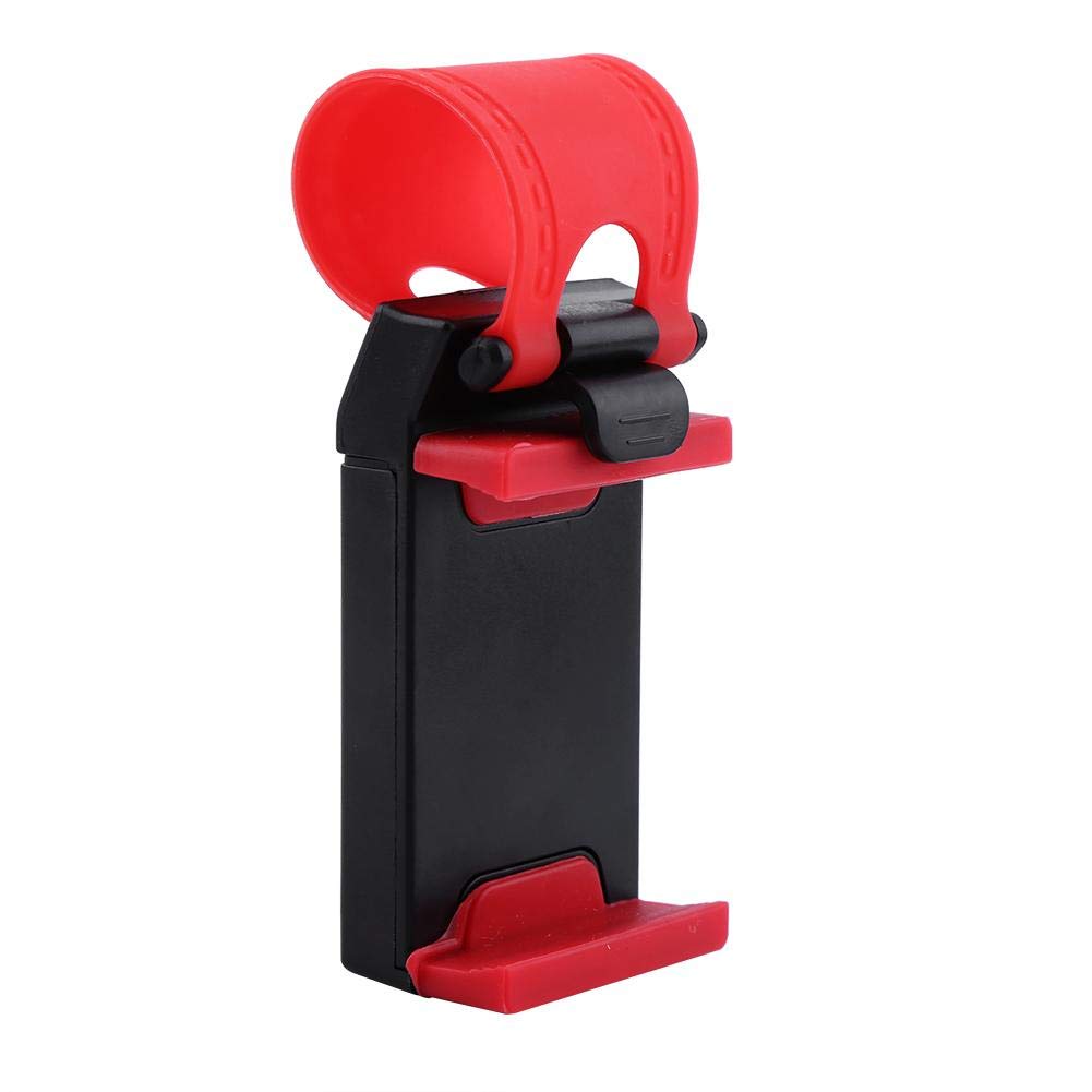 Lazmin Universal Steering Wheel Phone Holder for Car - Adjustable Clips, Elastic Fixation Design, Easy Installation - Perfect for Hands-Free Navigation & Driving Safety