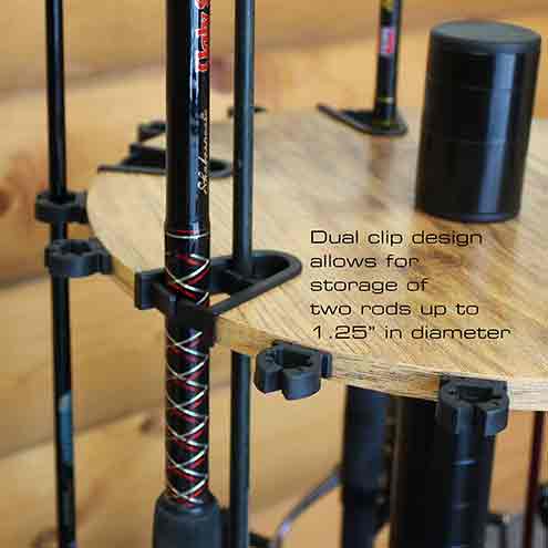 24 Rod Round Rod Rack with Extension Post - Heavy Duty Fishing Rod Holder for Boats, Kayaks, and Garage Storage - Perfect for Anglers and Fishing Enthusiasts