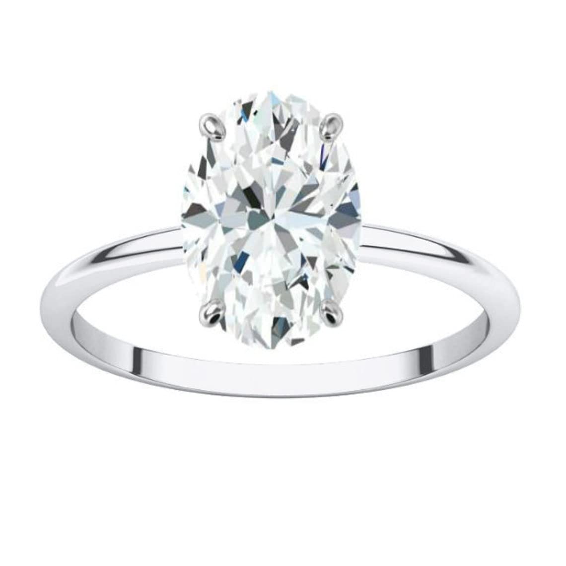 2.50 CT Oval Moissanite Engagement Ring - Vintage Solitaire Wedding Band with 4-Prong Setting in Sterling Silver - Anniversary, Promise & Bridal Jewelry Gift for Women - Perfect for Proposals, Weddings & Romantic Occasions