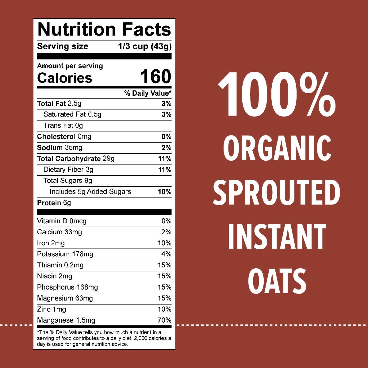 Organic Sprouted Instant Oatmeal Variety Pack - USDA Certified, Non-GMO, Vegan & Gluten Free Breakfast Oats (4 Pack) | Quick & Healthy Morning Meal, Office Snack, Camping Food, Post-Workout Recovery