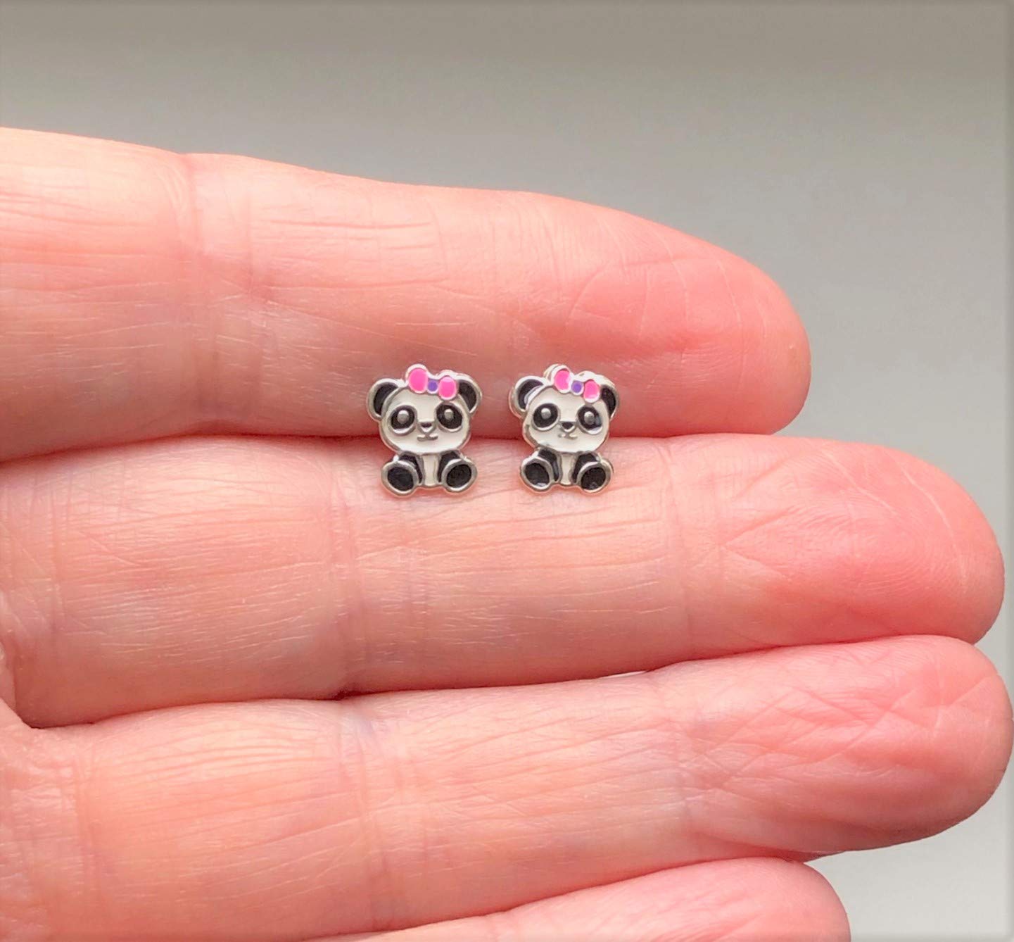 925 Sterling Silver Panda Earrings - Cute Animal Jewelry for Women, Girls - Perfect for Gifts, Parties, Everyday Wear