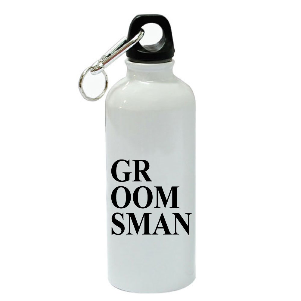 Premium 20 oz White Aluminum Sports Water Bottle for Groomsmen - Leak Proof, Durable & Insulated - Perfect for Weddings, Gyms & Outdoor Activities