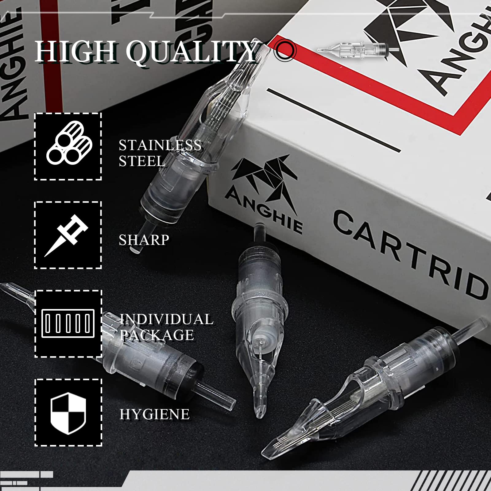 40Pcs Disposable Tattoo Needles Cartridge - Mixed Round Liner, Shader & Magnum Needles for Professional Tattoo Artists | Perfect for Line Work, Shading & Coloring Tattoos