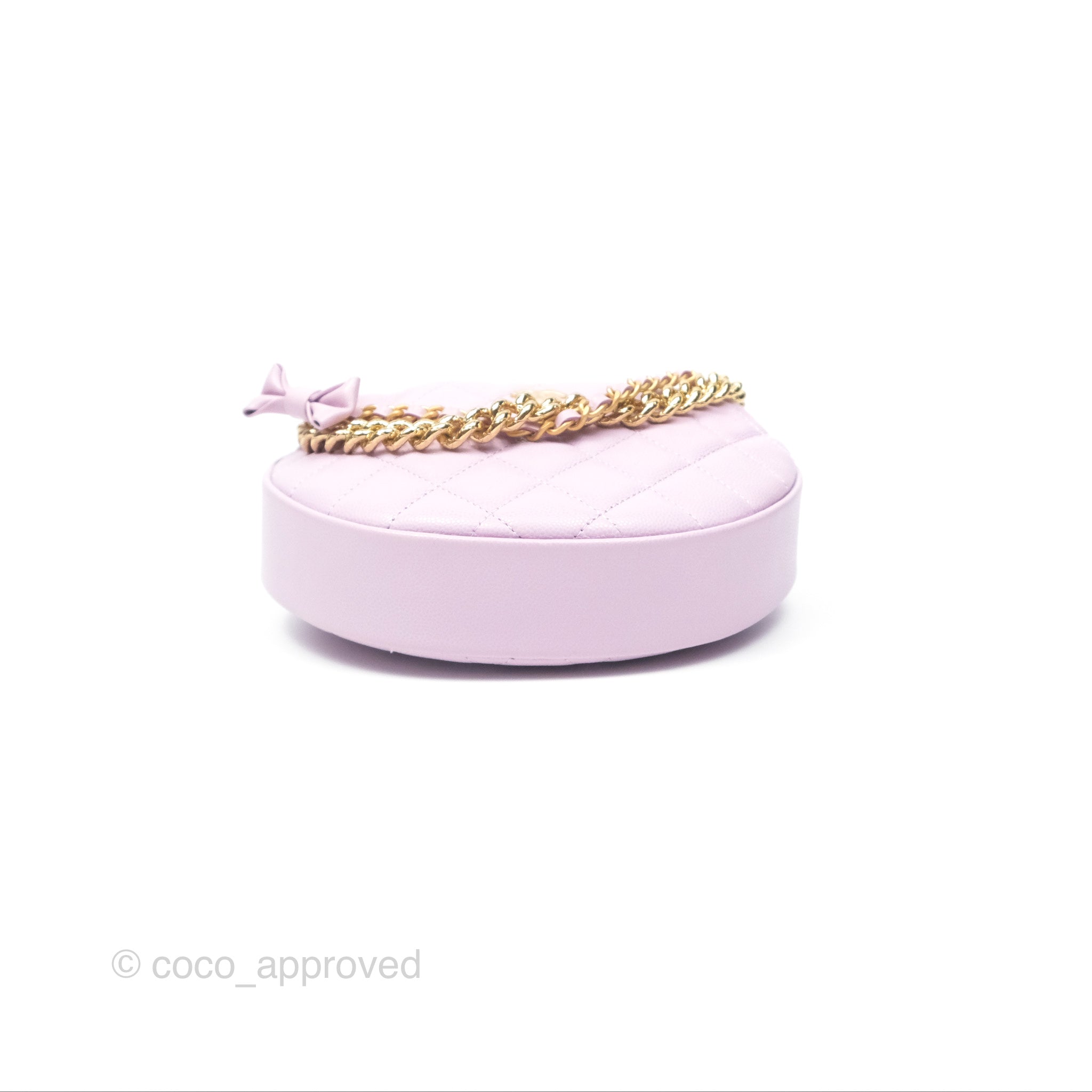 Chanel Bow Hobo Pouch Bag in Lilac Caviar Leather with Gold Hardware - Perfect for Evening Events & Luxury Gift Giving