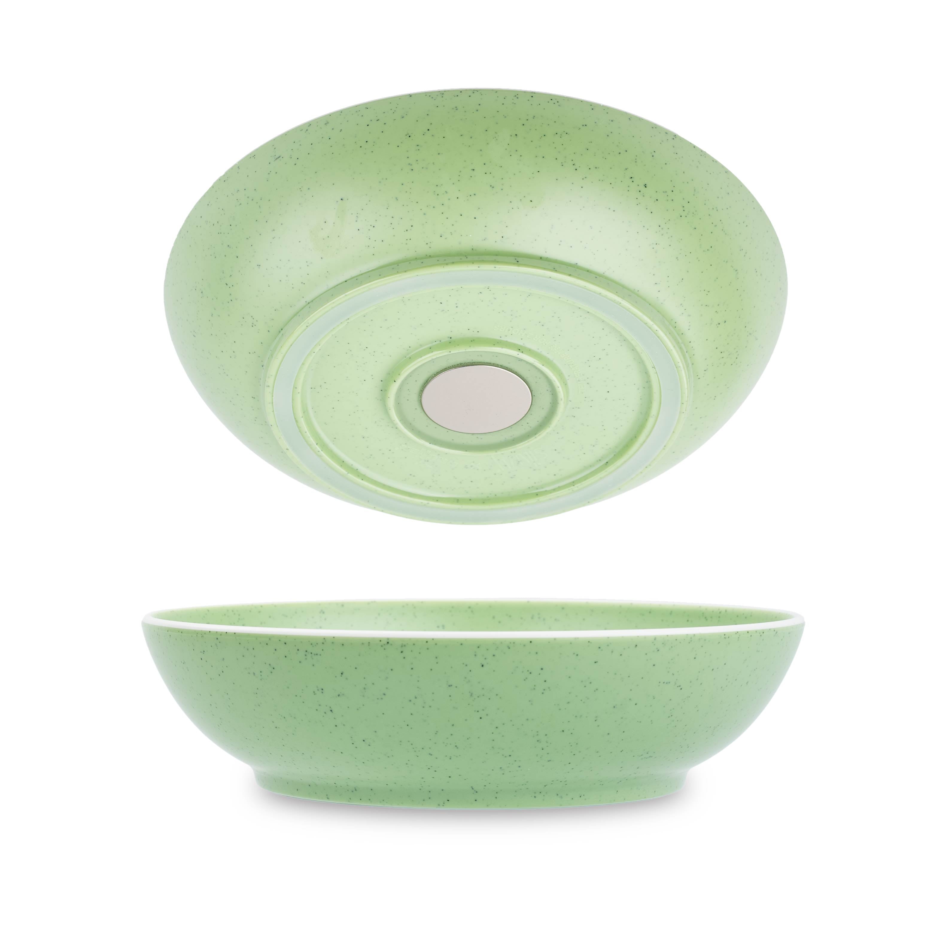 Durable Plastic Food Bowls with Magnet Base - Dolomite Green, 20cm - Perfect for Fridge Storage, Meal Prep & Pet Feeding