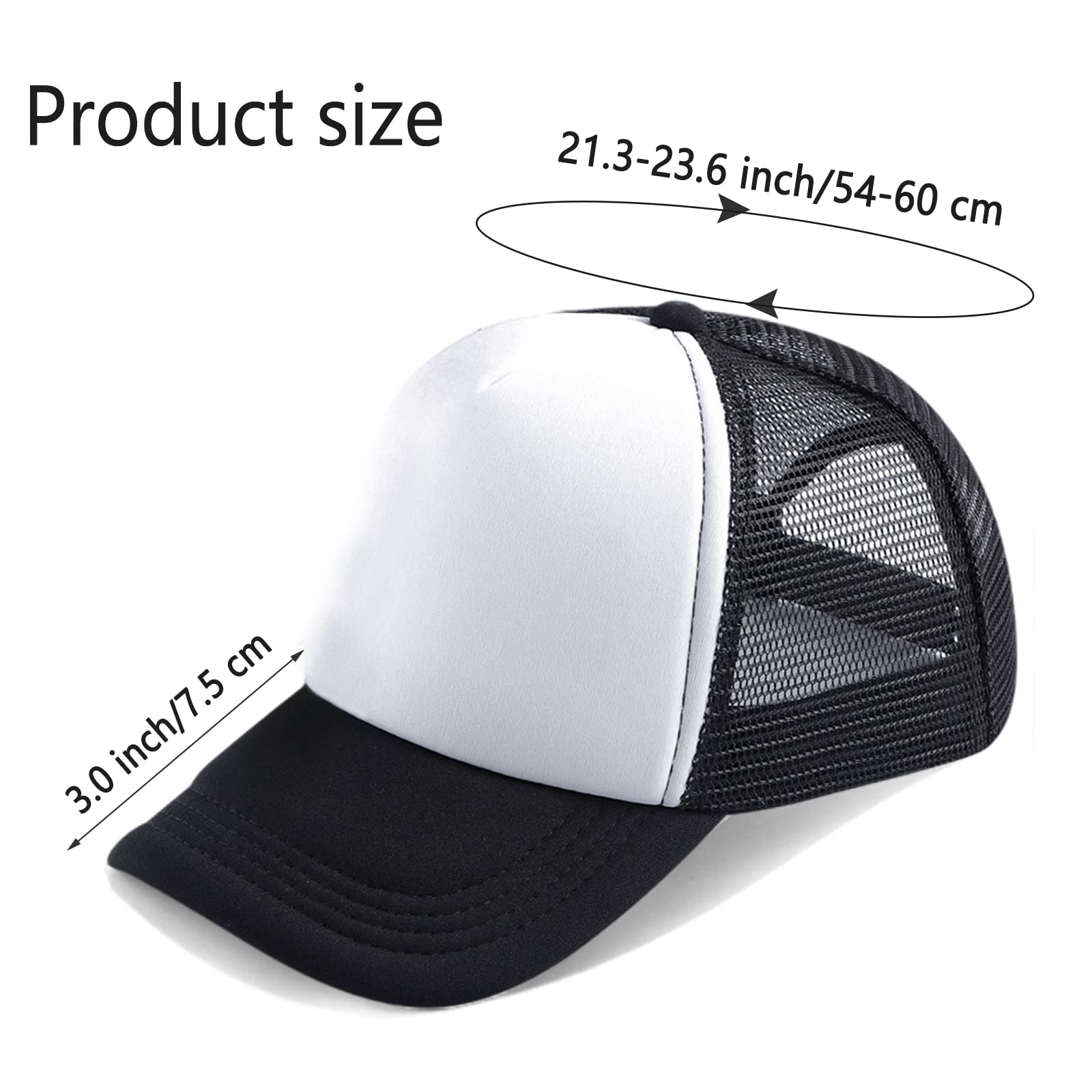 Ultrafun 12 Pack Trucker Hats - Breathable Mesh Summer Baseball Caps with Sublimation Ready Blank Design, Adjustable Snapback for Men & Women - Perfect for Outdoor Sports, Concerts and Casual Wear