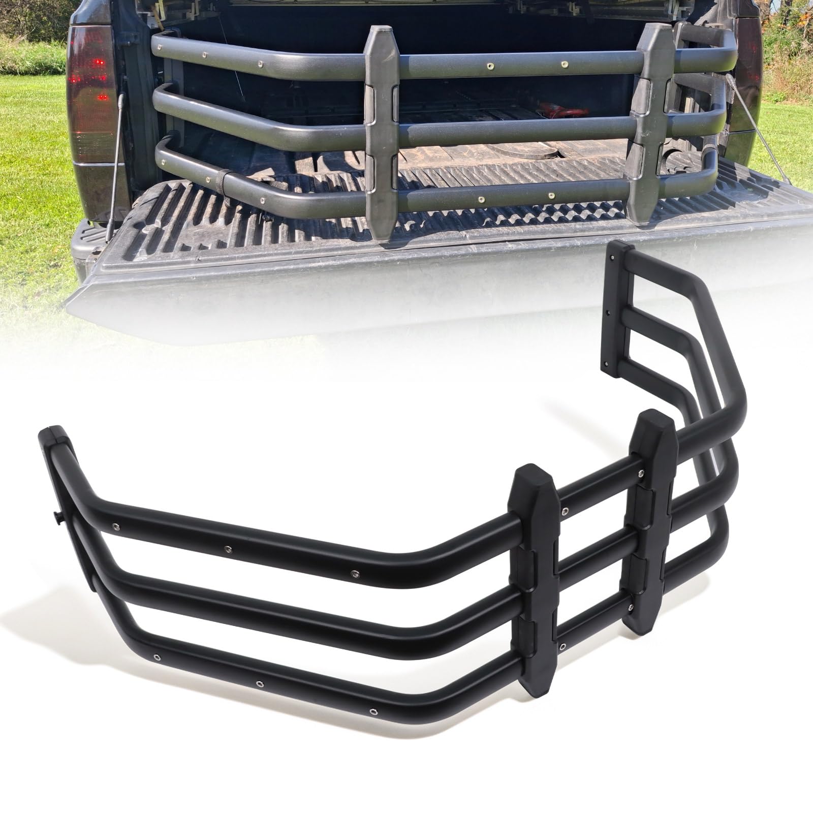 Heavy Duty Truck Bed Extender for Chevy Silverado 1500/2500/3500 (2019-2025) | Tailgate Extension | Cargo Hauling & Camping Accessory
