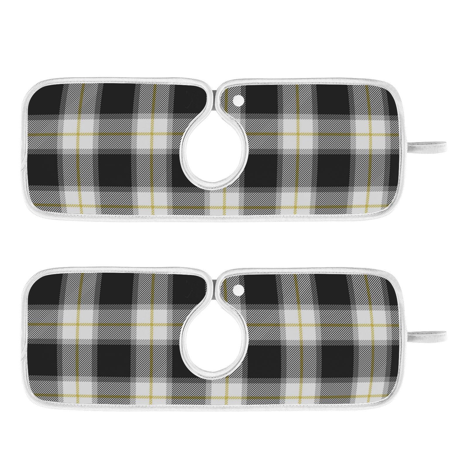 2-Pack Buffalo Check Plaid Kitchen Faucet Absorbent Mat - Reusable Microfiber Sink Splash Guard & Drip Catcher (30x5 Inch) - Countertop Protector for Water Drying Behind Faucet | Perfect for Farmhouse, RV & Apartment Kitchens