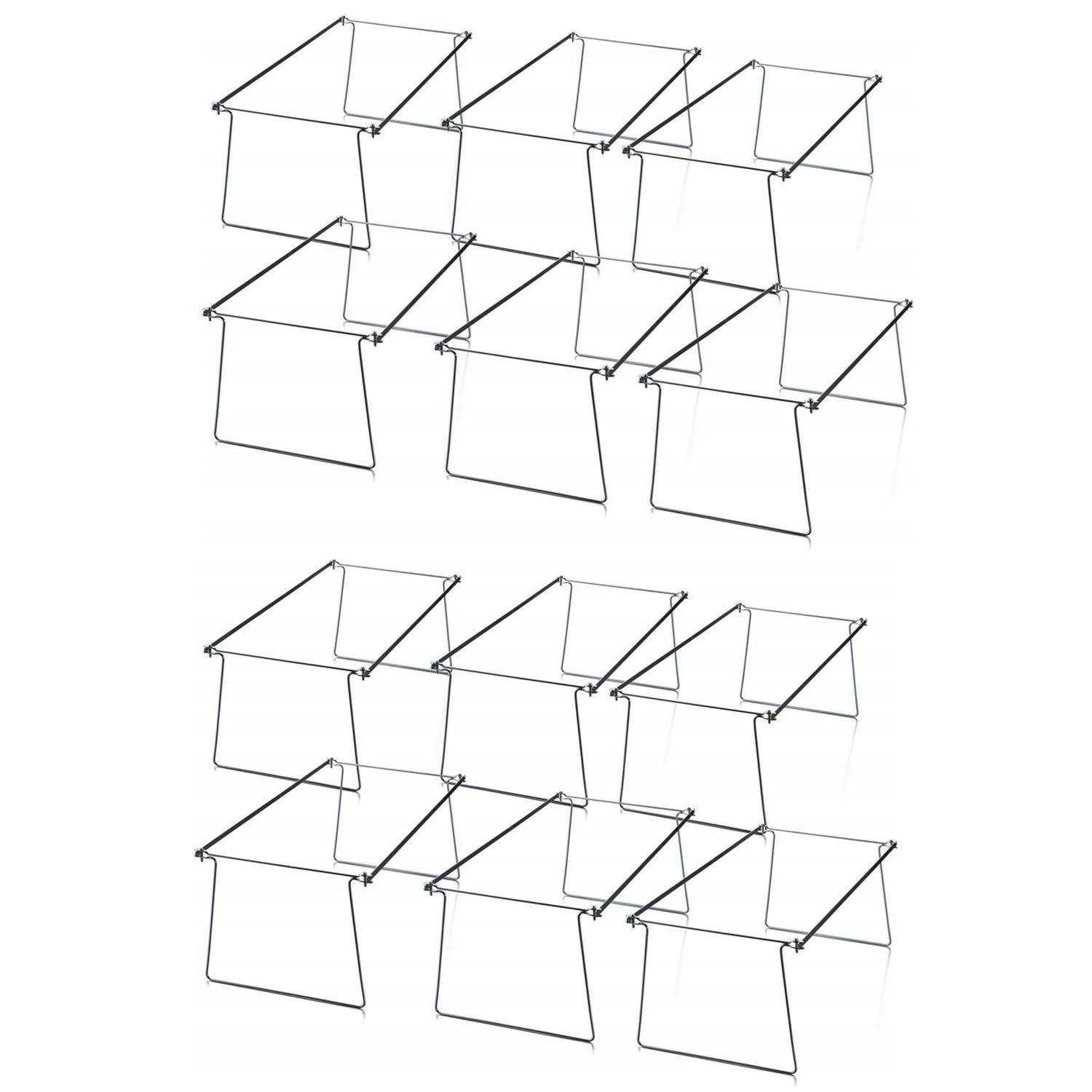 Officemate Steel Hanging File Frames - Letter Size (2 Pack of 6 Sets, Total 12) - Durable File Organizer for Office, Home & School Document Storage