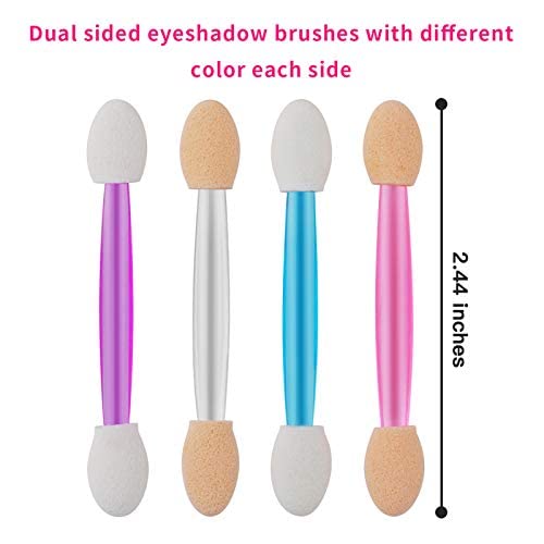 Elecsera 10-Piece Disposable Eyeshadow Brush Set - Dual-Sided Eye Shadow Sponge Applicators for Makeup (Pack of 10) | Perfect for Travel, Professional Makeup Artists & Everyday Beauty Routine