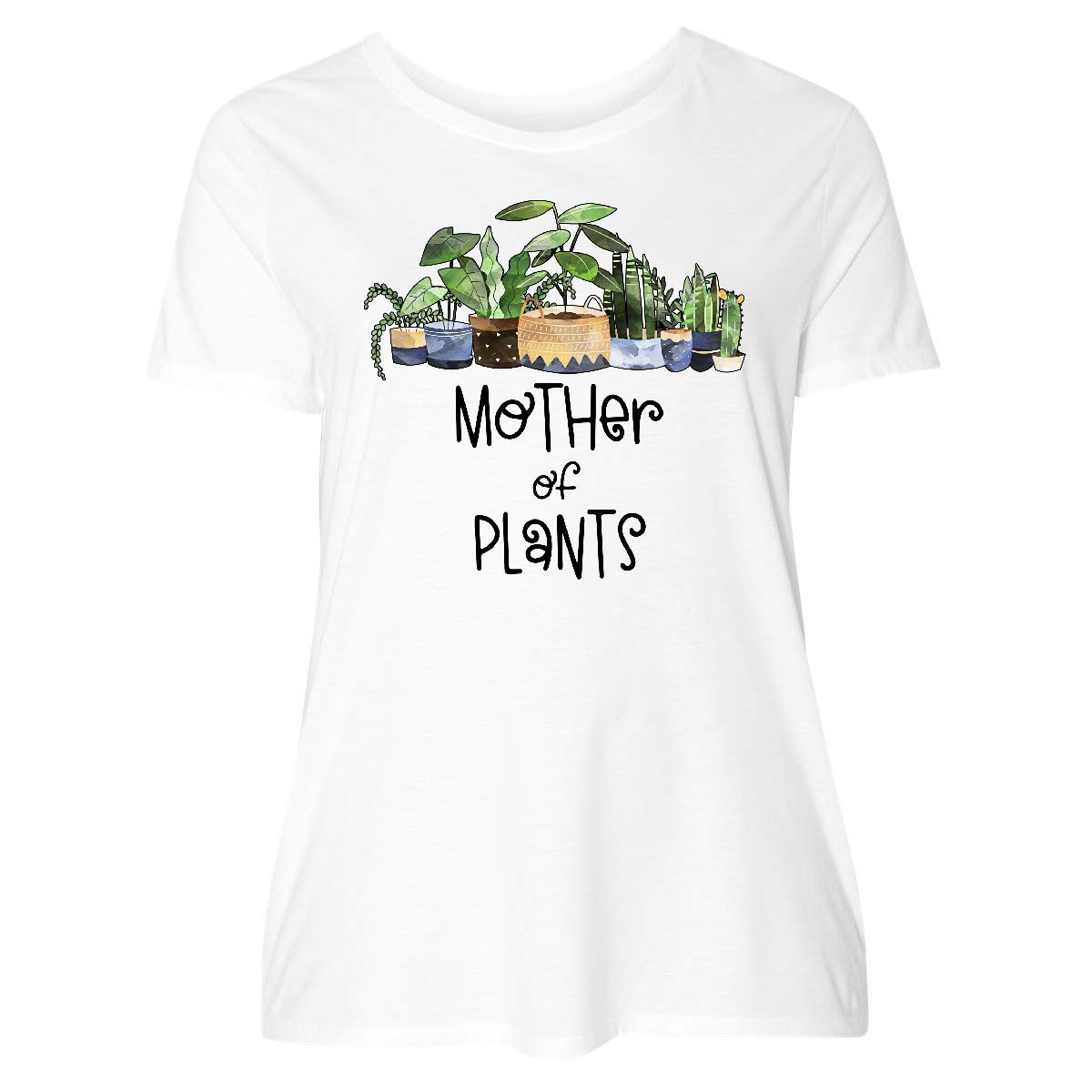 Inktastic Mother of Plants Women's Plus Size T-Shirt - Comfortable Plant Lover Tee for Casual Wear, Gardening & Outdoor Activities