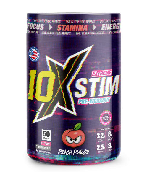 10X Athletic STIM 600g - Premium Pre-Workout Powder for Energy & Focus - Ideal for Gym, Running & Fitness Training