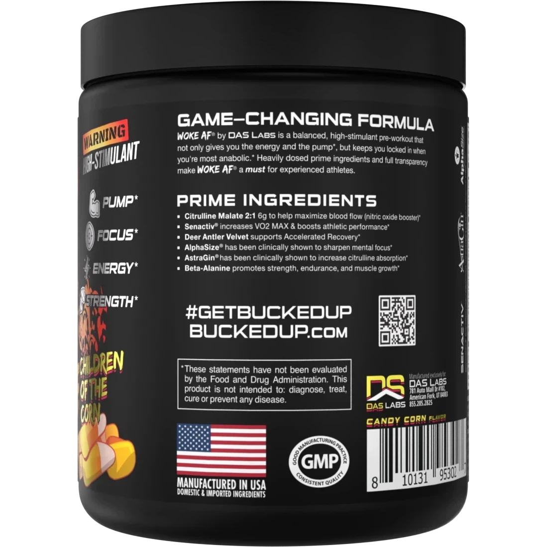 Bucked Up WOKE AF Pre-Workout Supplement - Energy & Focus Booster for Gym, Fitness & Bodybuilding | Ideal for Pre-Workout, Weight Training & Athletic Performance