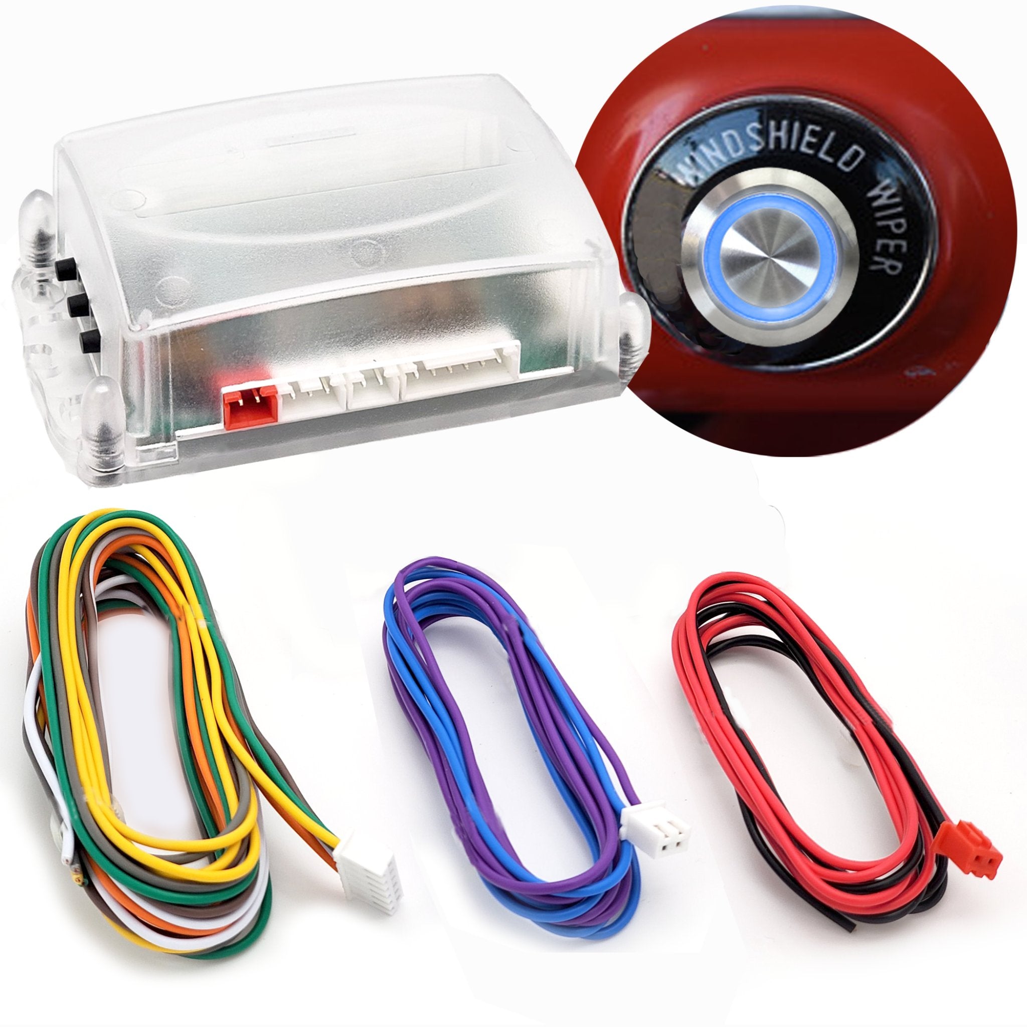 1903 Cadillac Model A Windshield Wiper Control Module - 3 Position Push Button Kit with On/Off & Low/High Settings | Perfect for Classic Car Restoration & Vintage Auto Parts Collection