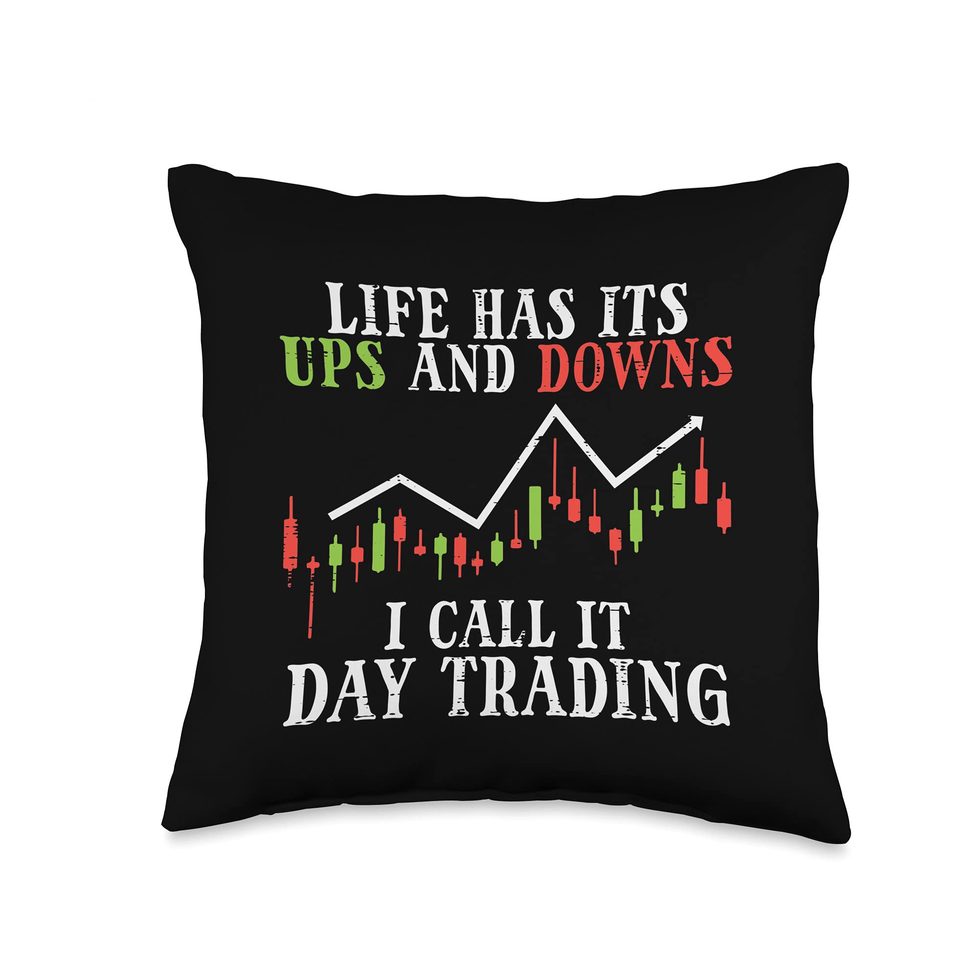 Crypto & Stock Market Trader Throw Pillow - Perfect for Day Trading Enthusiasts & Home Office Decor