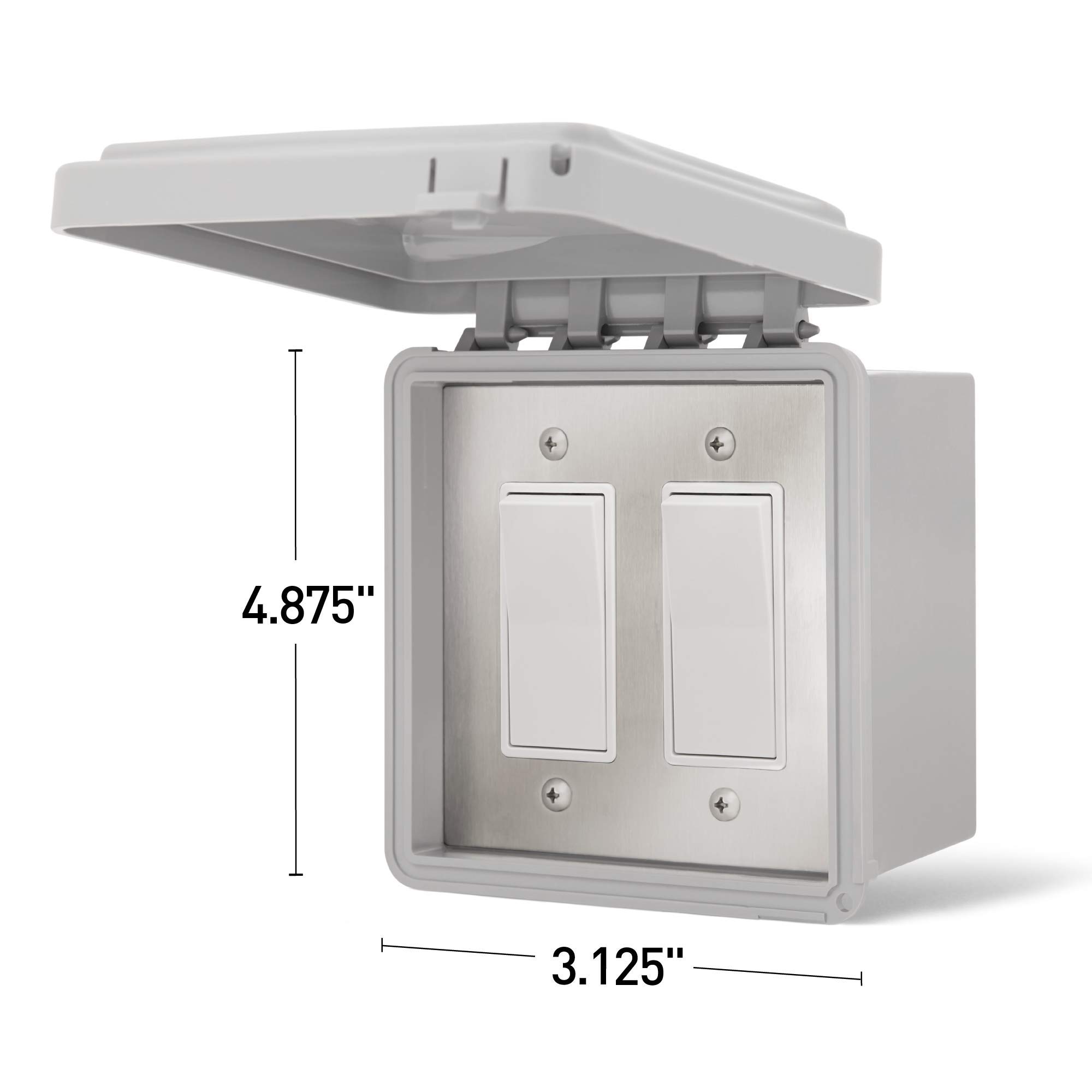 Infratech Dual On/Off Switch with Weatherproof Cover - Surface Mount Control for Outdoor Heating Systems (Model 14-4425) - Ideal for Patio, Deck, and Poolside Heating Solutions