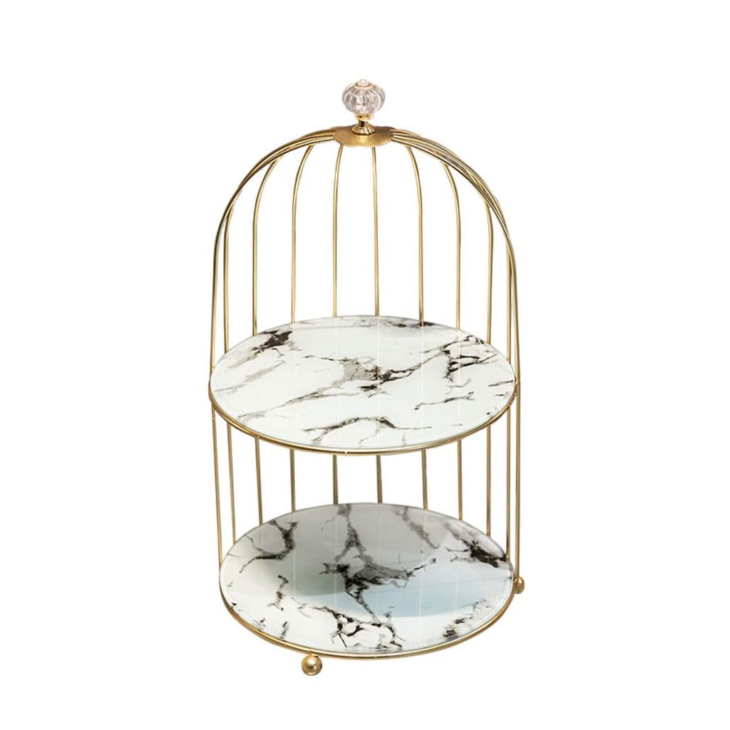 Stylish 2-Tier Bird Cage Cosmetic Organizer - Lipstick, Perfume & Skincare Storage Rack for Vanity Table | Perfect for Bedroom, Bathroom & Makeup Studio Organization