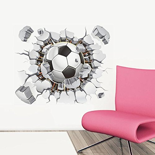 3D Football Themed Wall Stickers - Metal Filigree Arch Decals for Living Room, Bedroom & Home Decor | Perfect for Sports Fans, Man Cave & Game Room Decorations