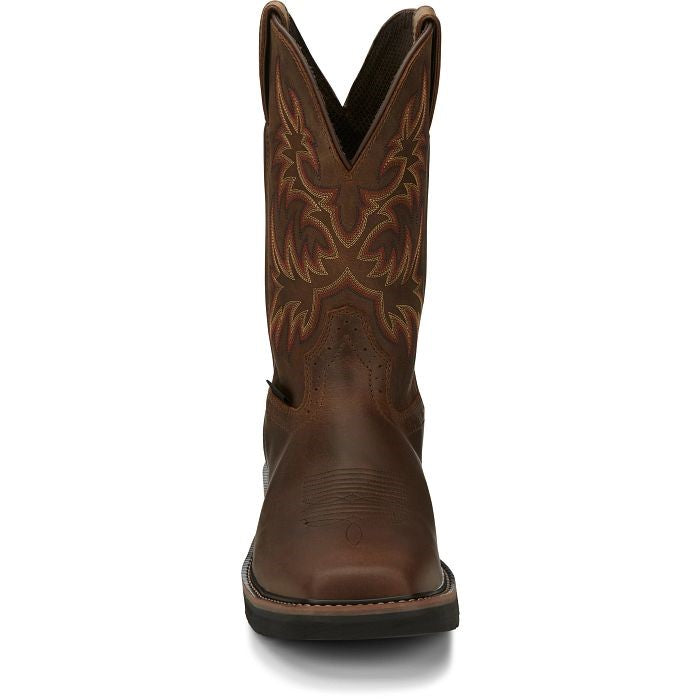 Justin Men's Driller Western Work Boot with Steel Toe - Durable Safety Boots for Construction, Ranch Work & Outdoor Activities