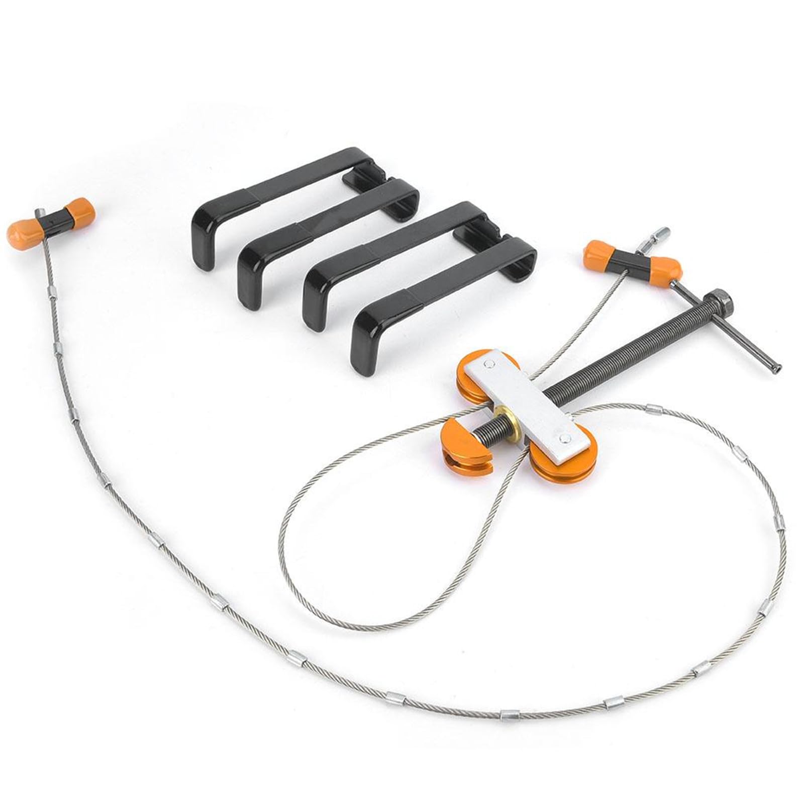 Jadeshay Compound Bow Press - Stainless Steel Portable Bow Press Tool for Hunting & Archery with Quad Bracket Set | Adjustable Cable for Bowstring Maintenance | Perfect for Outdoor Target Practice & Bow Tuning