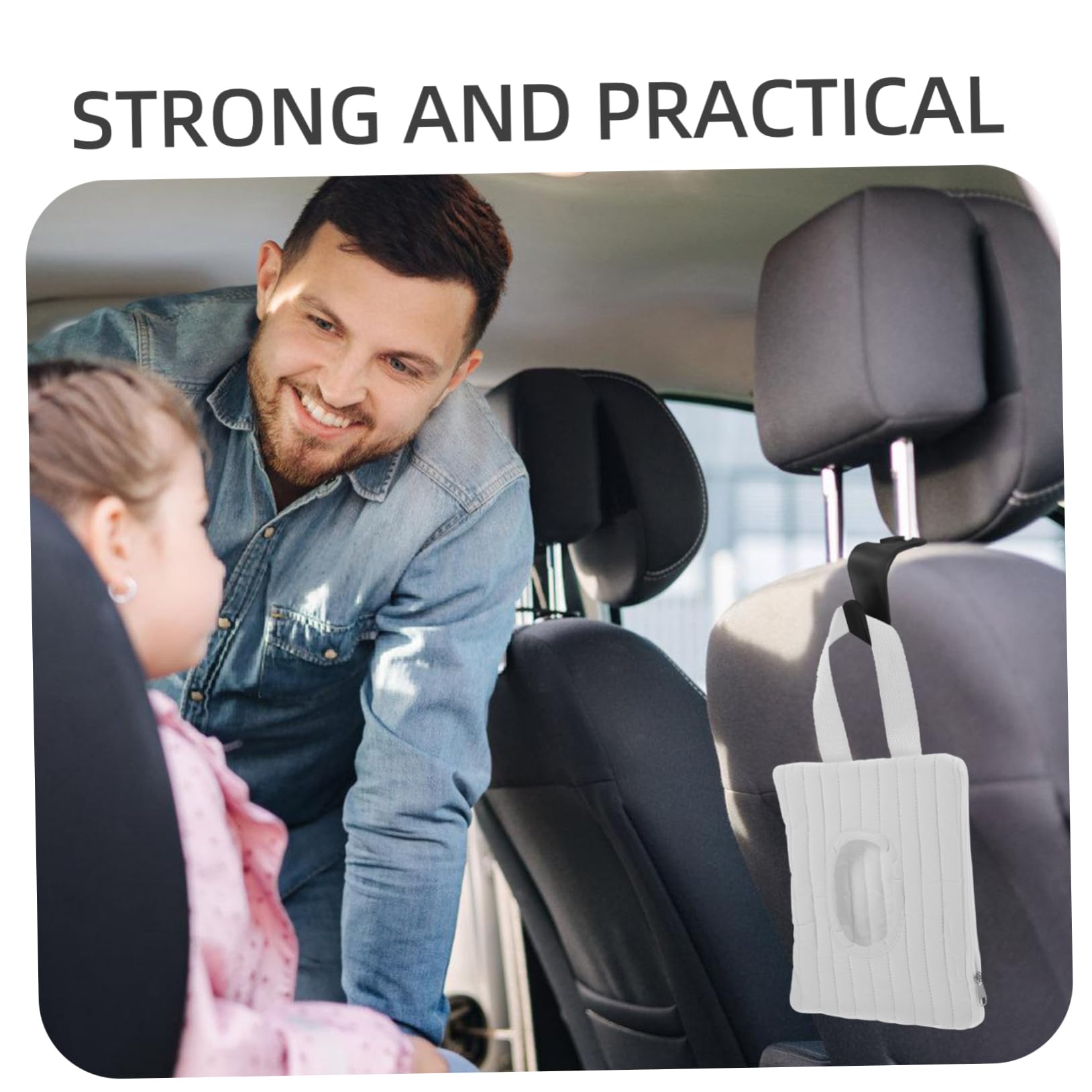 SECFOU Car Tissue Dispenser Box - Backseat Napkin Holder for Automotive, Easy Access Tissue Box Organizer for Cars, SUVs, and Trucks