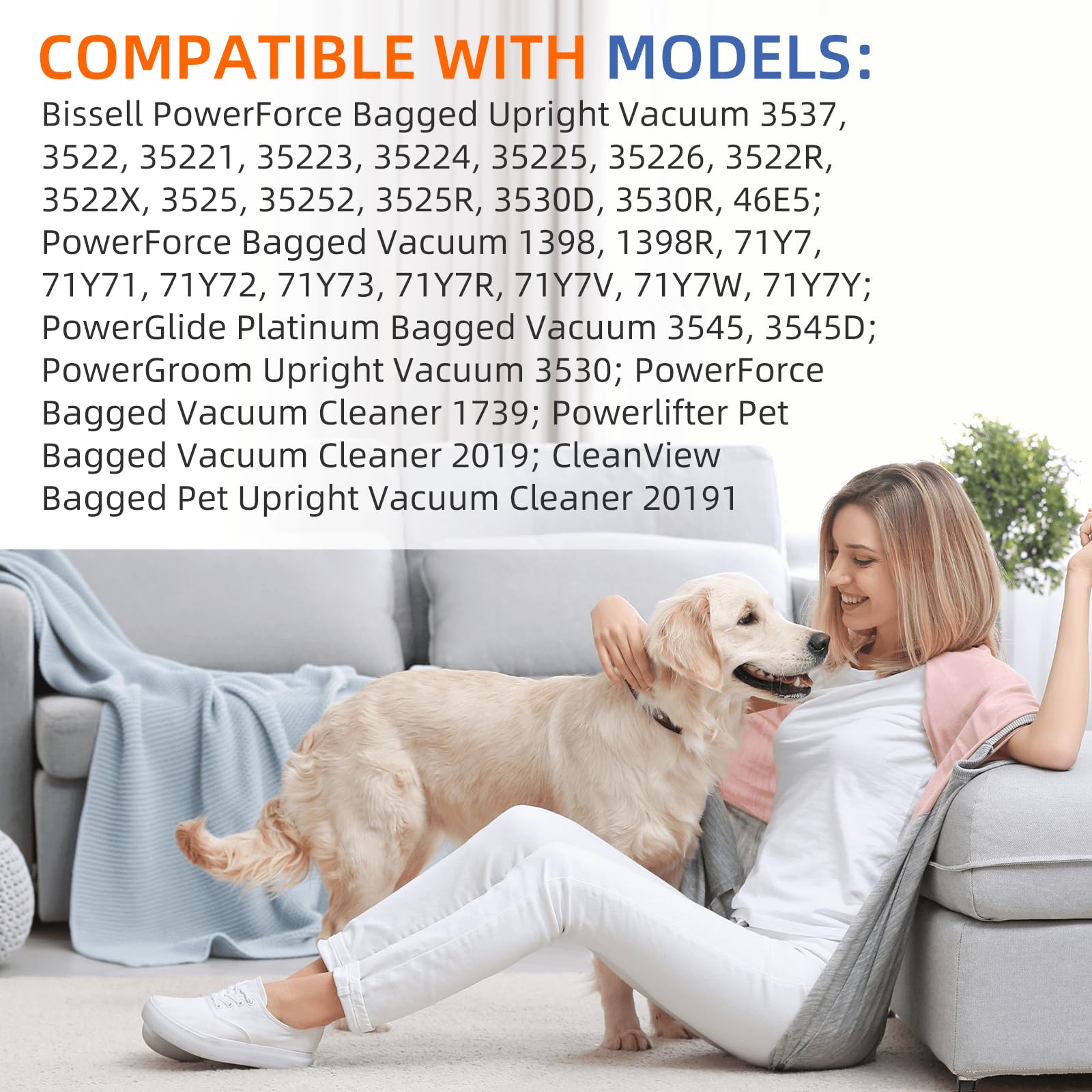 20 Pack Style 7 Vacuum Bags for Bissell Upright Vacuum Cleaners - Compatible with Models 32120, 1739, 71Y7, 3545, 3550, 3554 - Perfect for Home Cleaning, Pet Hair Removal & Allergen Control
