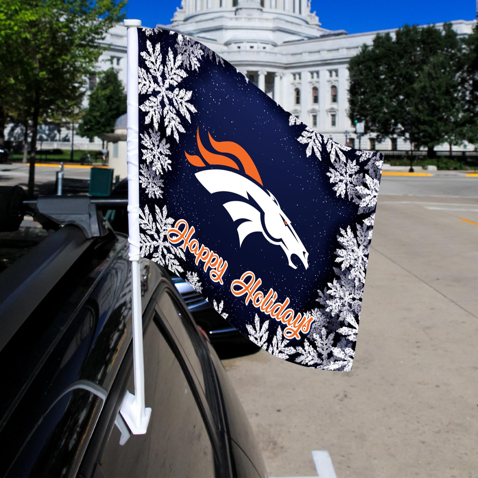 NFL Car Flag Double Sided - Officially Licensed Team Logo - Durable Polyester Car Accessory for Game Day Tailgating & Road Trips