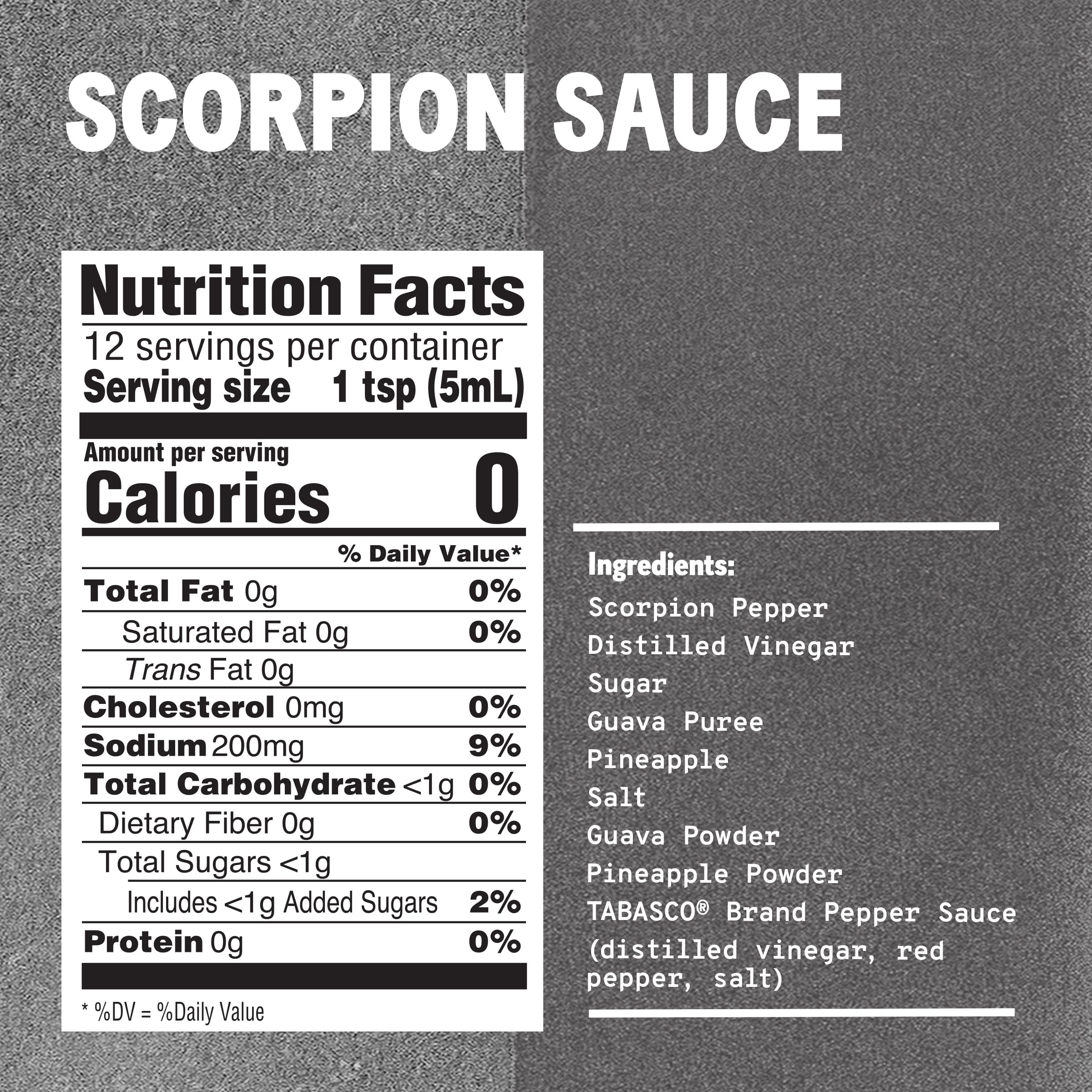 TABASCO Scorpion Pepper Hot Sauce - Extra Hot & Spicy with Guava & Pineapple Flavor, 2 Fl Oz Glass Bottle - Perfect for Tacos, Wings, Burgers & Seafood | Intense Heat & Bold Taste