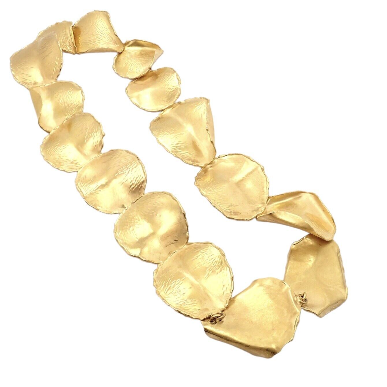 Authentic Tiffany & Co Angela Cummings 18k Yellow Gold Rose Petal Necklace Vintage 1979 - Elegant Jewelry Gift for Women, Perfect for Weddings, Anniversaries & Special Occasions