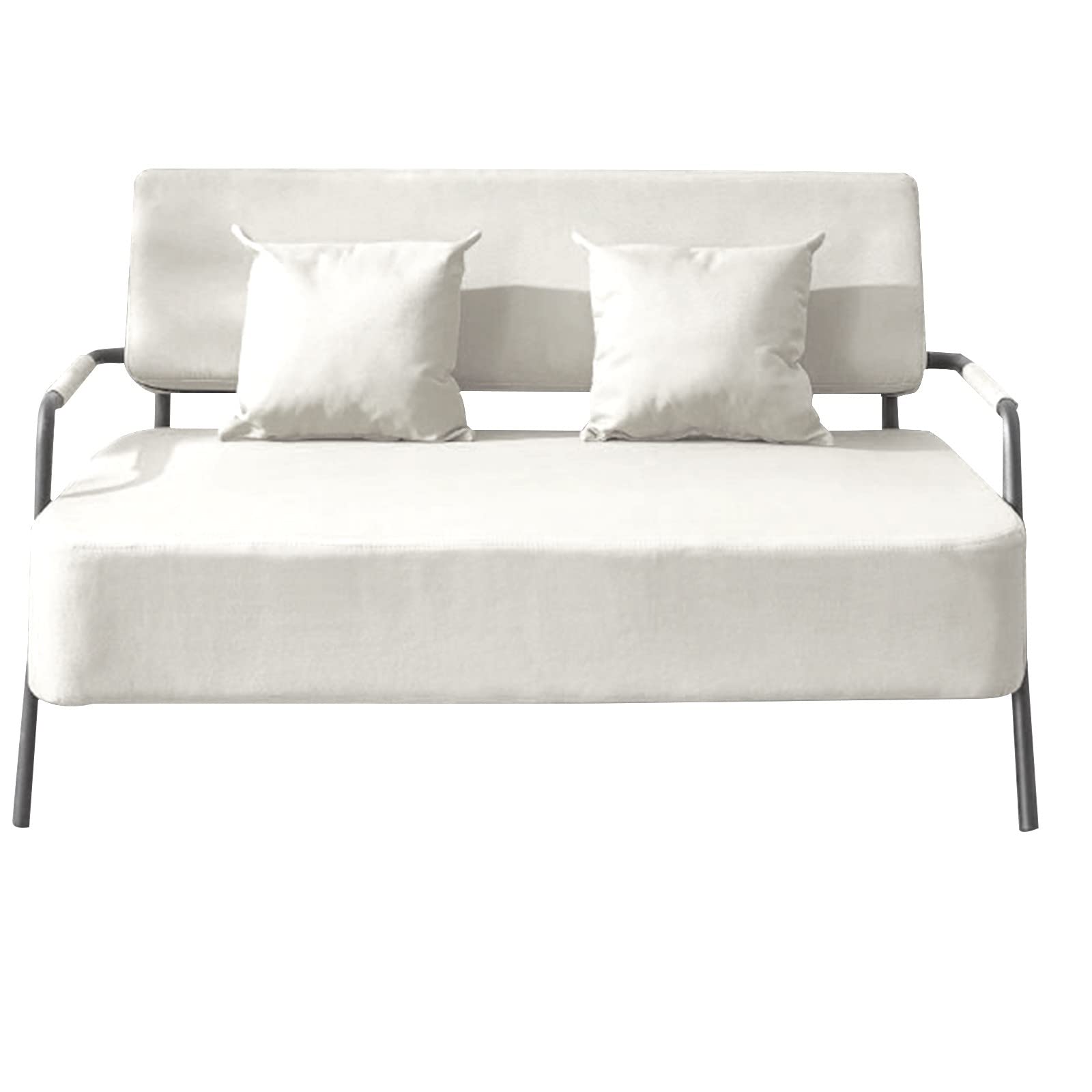Modern Nordic Minimalist Loveseat Sofa - 2 Pillows Included, Easy Assembly - Perfect for Living Room, Bedroom & Small Spaces - Beige (One Size) - Ideal for Adults, Seniors & Disabled Users
