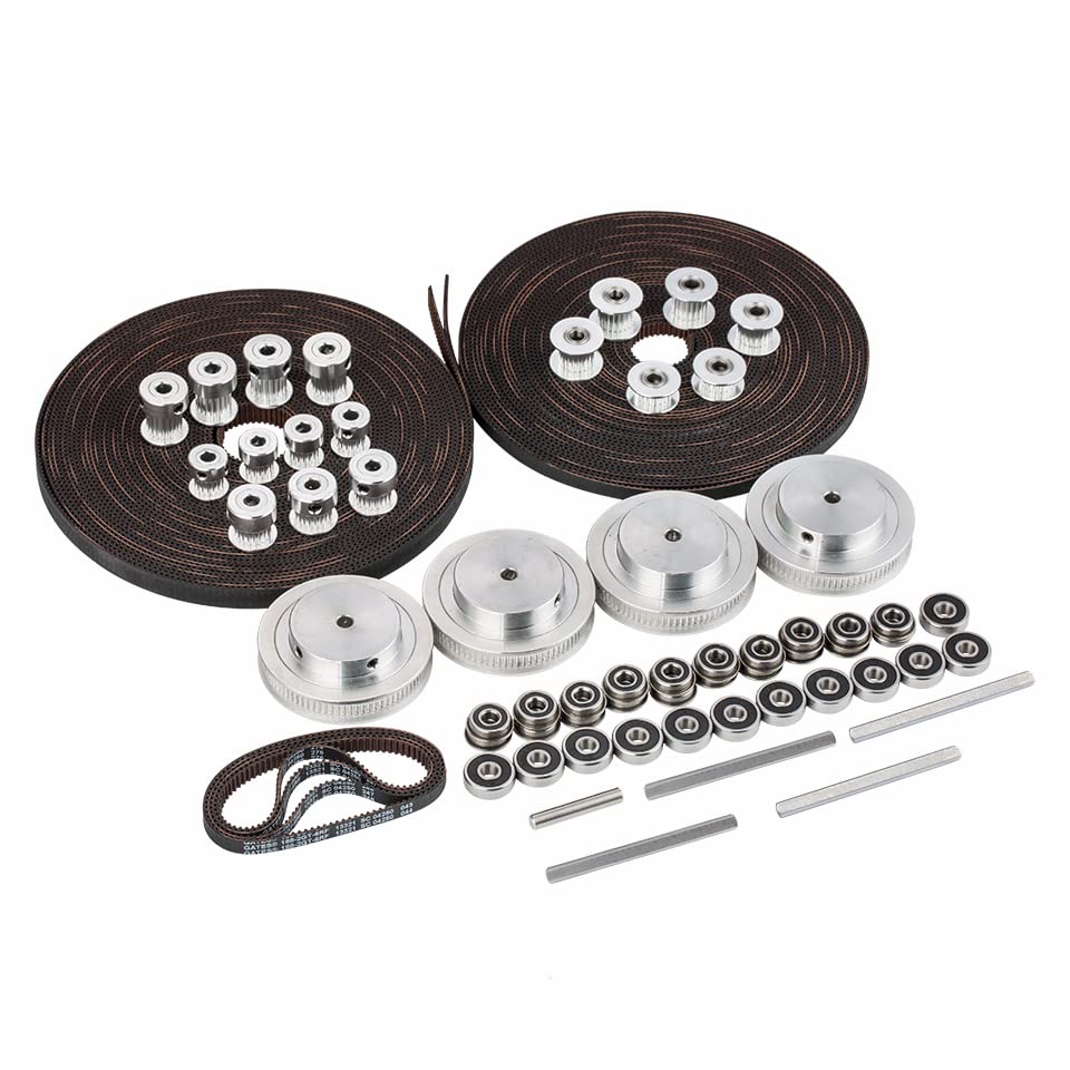 GT2 LL-2GT RF Open Belts 2GT 16T 20T 80T Pulley 188mm Timing Belt Shaft Bearings - Corexy Motion Parts Set for Voron 2.4 3D Printer Accessories (350mm Version) - Perfect for 3D Printer Maintenance, Repairs and DIY Upgrades