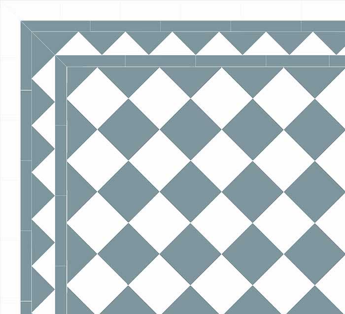 Klinker Schackrutigt 15x15 cm Blue/White Winckelmans Granite Tile - Perfect for Kitchen Backsplash & Bathroom Flooring