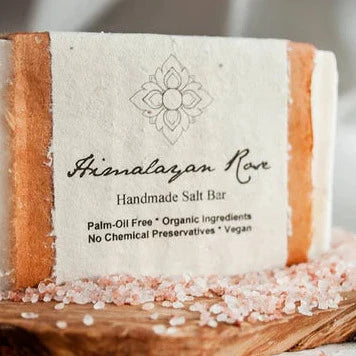 Organic Himalayan Rose Salt Soap - Natural Exfoliating & Moisturizing Bar for Glowing Skin - Perfect for Daily Face & Body Cleansing, Spa & Relaxation